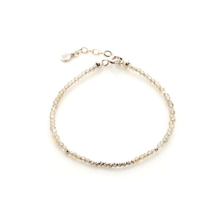 Bracelet with multi-colored labradorite, 925 rhodium-plated silver, 15.5 + 3 cm