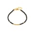 Pulseira com espinélio preto natural, em prata dourado 925, comprimento 15,5 + 3 cm