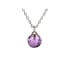Collier avec améthyste violette, en argent rhodié 925, longueur 42 + 3 cm
