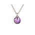 Halskette mit violettem Amethyst, aus 925 rhodiniertem Silber, Länge 42 + 3 cm