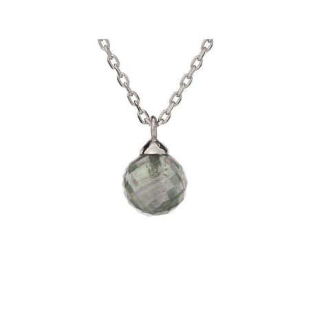 Collar con aventurina verde, en plata 925 rodiada, longitud 42 + 3 cm