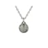 Collier avec aventurine verte, en argent rhodié 925, longueur 42 + 3 cm