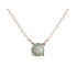 Collar con cuarzo verde natural, en plata 925 rodiada, largo 42 + 3 cm