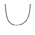 Collar con espinela negra natural, en plata dorado 925, largo 40 + 5 cm