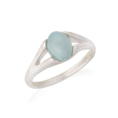Anillo con ágata aguamarina...