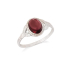 Bague avec grenat rouge naturel ovale, en argent vieilli 925