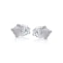 Clous d'oreilles avec pierre de lune blanche ronde, en argent rhodié 925