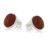Pendientes con jaspe rojo natural, en plata 925 rodiada