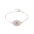 Pulseira flor da vida com labradorita multicolorida, prata 925 banhada a ródio, 16+ 3 cm