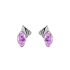 Clous d'oreilles avec améthyste violette naturelle, en argent rhodié 925