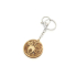 Kat-sleutelhanger van berkenhout, metaal en barnsteen, diameter 4 cm