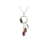 Collana con ambra multicolore, in argento 925 rodiato, lunghezza 42+3 cm