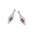 Earrings with natural cognac amber, in 925 rhodium silver