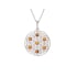 Colgante flor de la vida con ámbar coñac, plata 925 rodiada, diámetro 2,7+1 cm