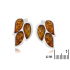 Earrings with natural cognac amber, in 925 rhodium silver
