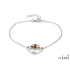 Bracciale albero della vita con ambra multicolore, argento 925 rodiato, 18+3 cm