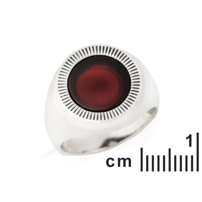 Bague avec ambre cognac naturel de la mer Baltique, en argent vieilli 925