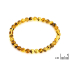 Bracelet avec ambre vert naturel de la mer Baltique boule, longueur 18-19 cm