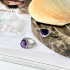 Bague avec améthyste violette naturelle, en argent rhodié 925