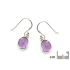 Pendientes con amatista violeta natural, en plata 925 rodiada