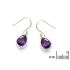 Orecchini con ametista viola naturale, in argento 925 rodiato