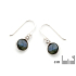 Orecchini con labradorite naturale multicolore, in argento 925 rodiato