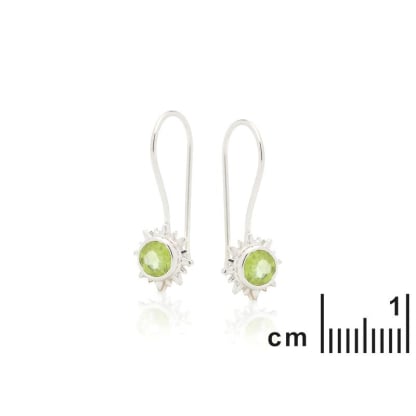 Ohrringe mit natürlichem grünen Peridot, aus rhodiniertem Silber 925
