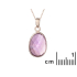 Colgante con amatista violeta natural, en plata 925 rodiada