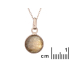 Pandantiv rotund cu labradorit multicolor, argint 925 placat cu rodiu, 1+0,8 cm