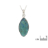 Ciondolo con shattuckite blu, in argento 925 rodiato, altezza 2,5+0,8 cm