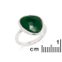 Ring met natuurlijke groene aventurijn, in gerhodineerd zilver 925