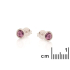 Orecchini con ametista viola naturale, in argento 925 rodiato