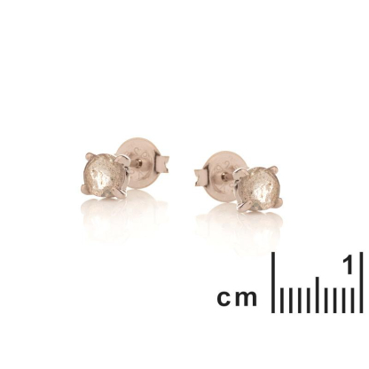 Cercei cu labradorit natural multicolor, din argint 925 placat cu rodiu