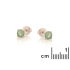 Pendientes con cuarzo verde natural, en plata 925 rodiada