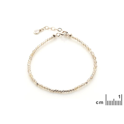 Bracelet avec labradorite multicolore, argent rhodié 925, 15,5 + 3 cm
