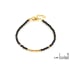 Pulseira com espinélio preto natural, em prata dourado 925, comprimento 15,5 + 3 cm