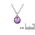 Collier avec améthyste violette, en argent rhodié 925, longueur 42 + 3 cm
