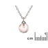 Collar con cuarzo rosa natural, en plata 925 rodiada, longitud 42 + 3 cm