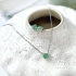 Collar con cuarzo verde natural, en plata 925 rodiada, largo 42 + 3 cm