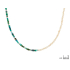 Collier avec turquoise naturelle et perle, argent rhodié, 33 + 5 cm