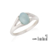 Anello con agata acqua naturale tinta, in argento 925 rodiato