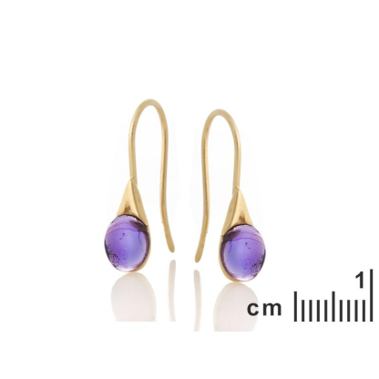 Pendientes con ágata agua teñida natural, en plata 925 rodiada