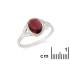 Bague avec grenat rouge naturel ovale, en argent vieilli 925