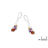 Boucles d'oreilles avec améthyste et ambre, en argent rhodié 925