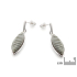 Boucles d'oreilles avec silex rayé multicolore naturel, en argent rhodié 925