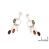 Boucles d'oreilles avec ambre multicolore de la mer Baltique, argent rhodié 925