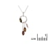 Colier cu chihlimbar multicolor, din argint 925 rodiu, lungime 42 + 3 cm