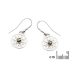 Sun earrings with natural green amber, in 925 rhodium silver