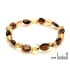 Bracelet avec ambre multicolore naturel de la mer Baltique olive, longueur 18 cm