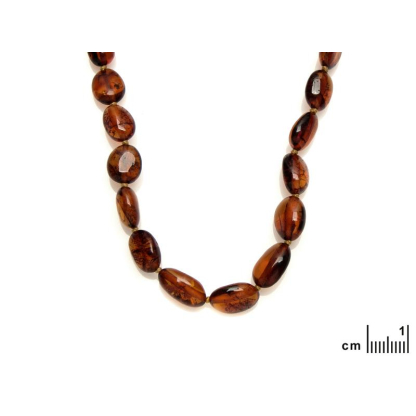 Colier cu chihlimbar natural de coniac din maslinul Marii Baltice, lungime 45 cm